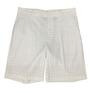 Bolle Short Mens 36 White Plaid Lightweight Stretch‎ Performance Golf Bermuda